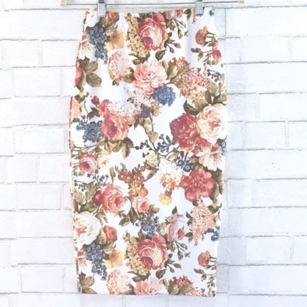 TOBI Floral Midi Skirt Small